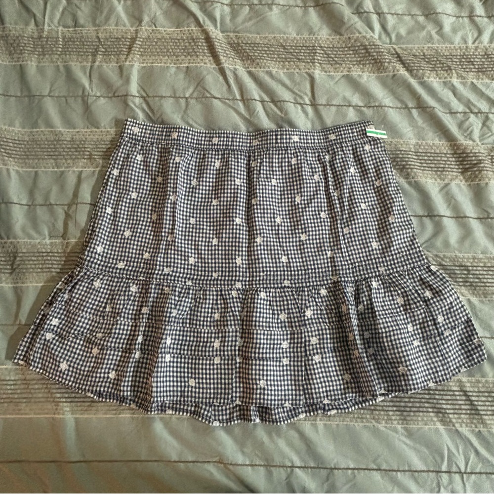Madewell Gingham Tiered Pull On Skirt NWT - Picture 4 of 11
